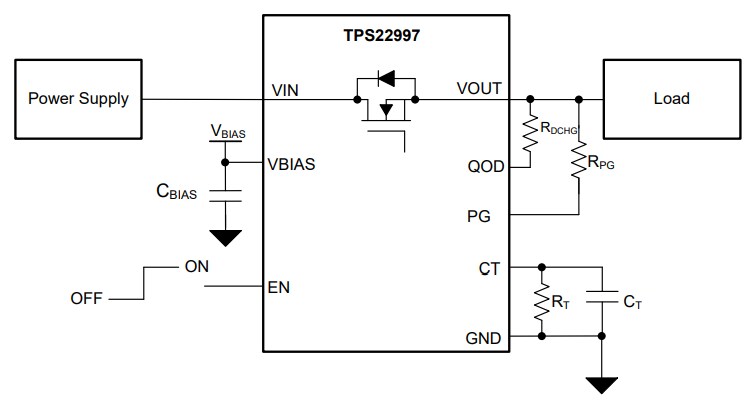 Application Circuit Diagram - Texas Instruments TPS22997 Load Switch